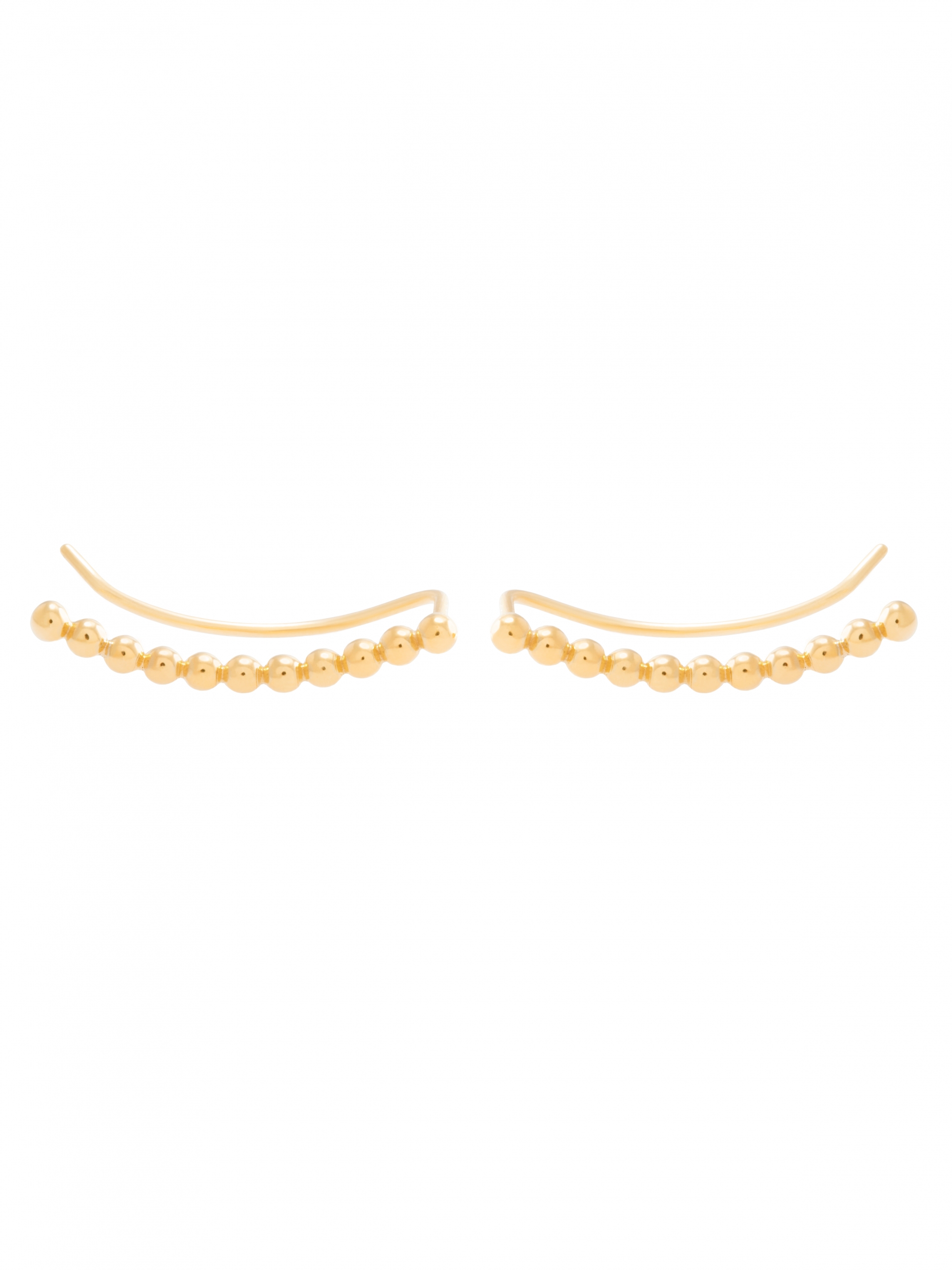 moie Złote kolczyki z kulkami nausznica minimalistyczna biżuteria moie