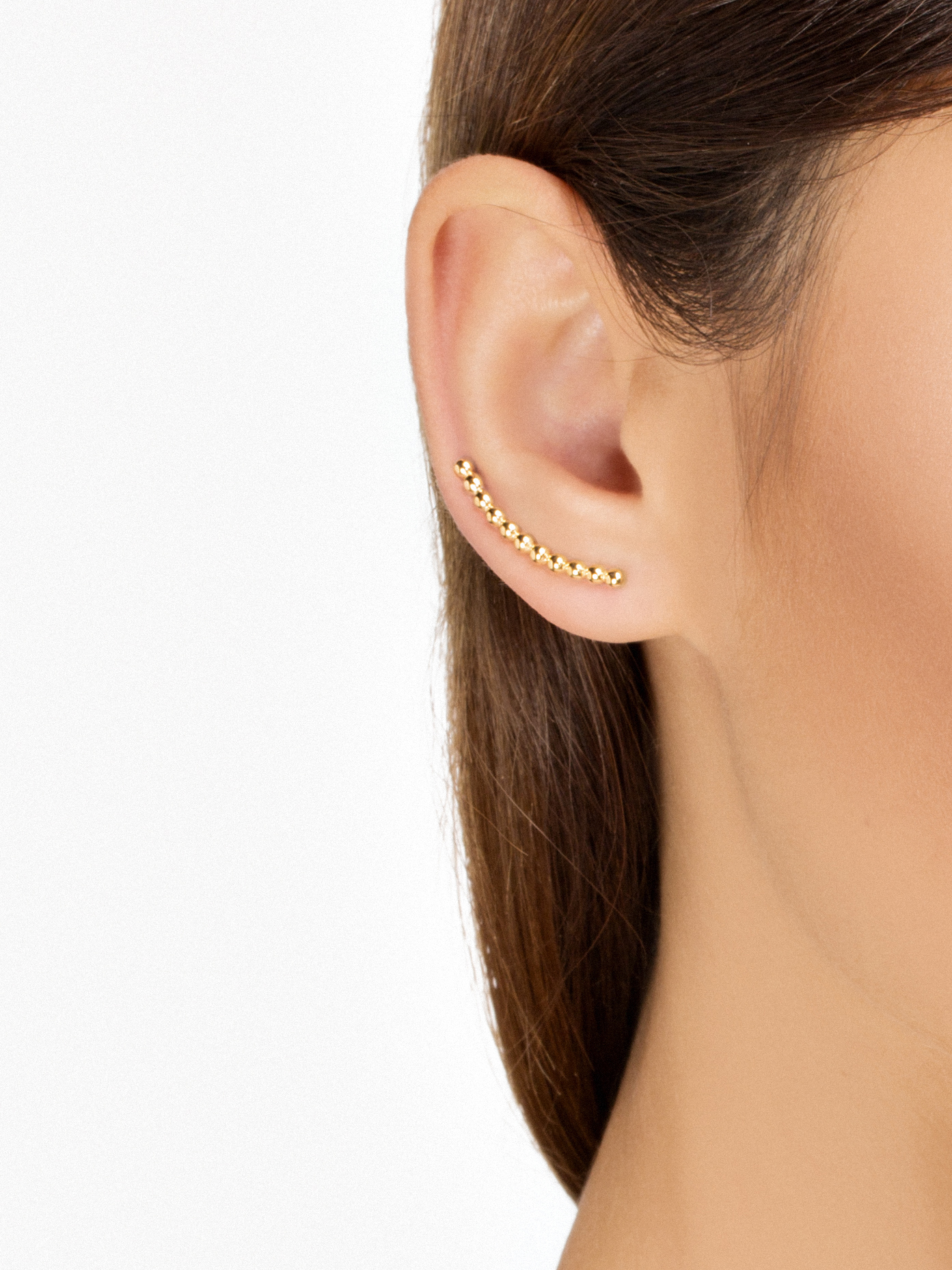 kolczyki mb5 gold_3 Złote kolczyki z kulkami nausznica minimalistyczna biżuteria moie