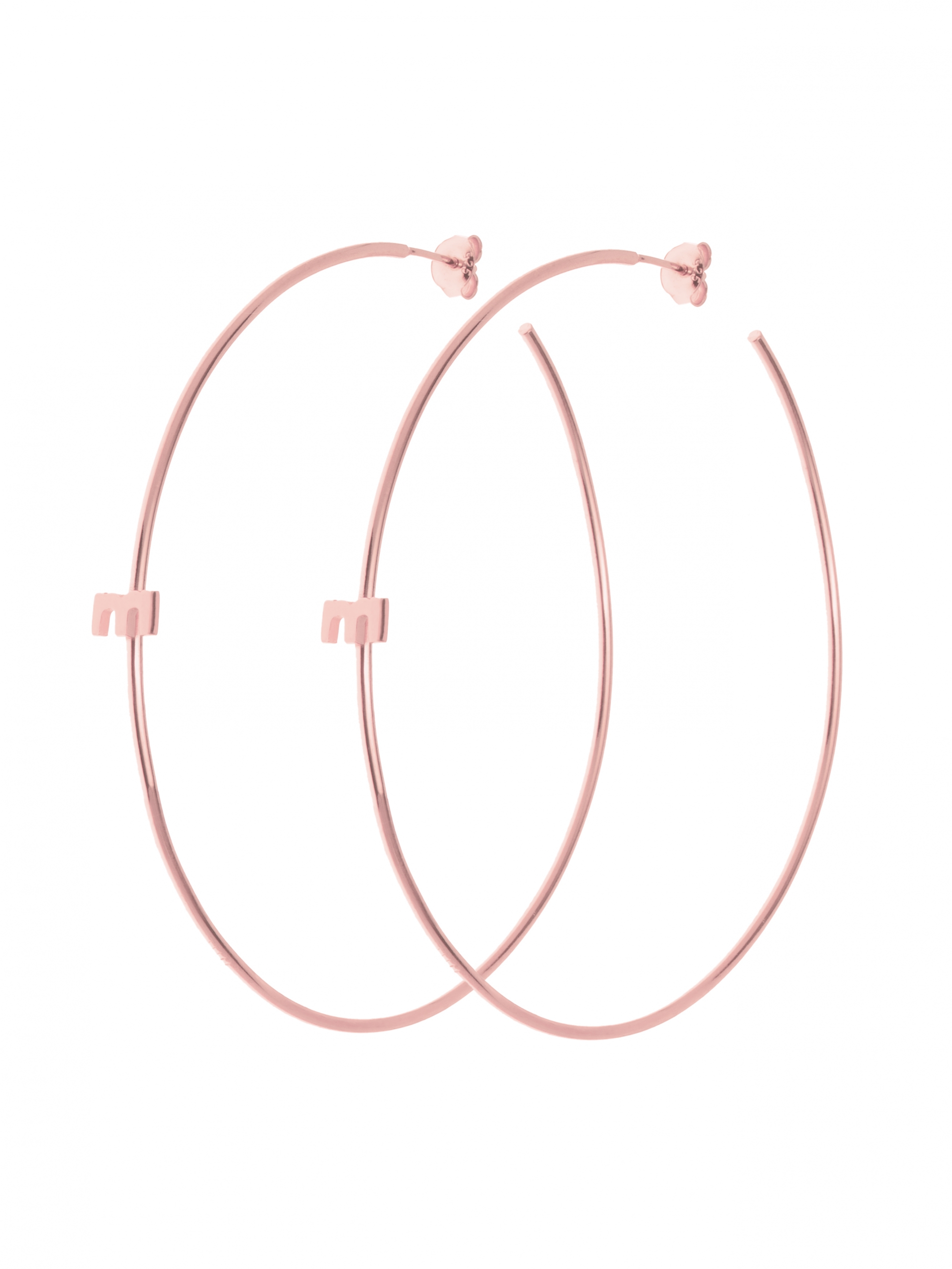 MOIE Kolczyki duże koła różowe złoto minimalistyczna biżuteria moie