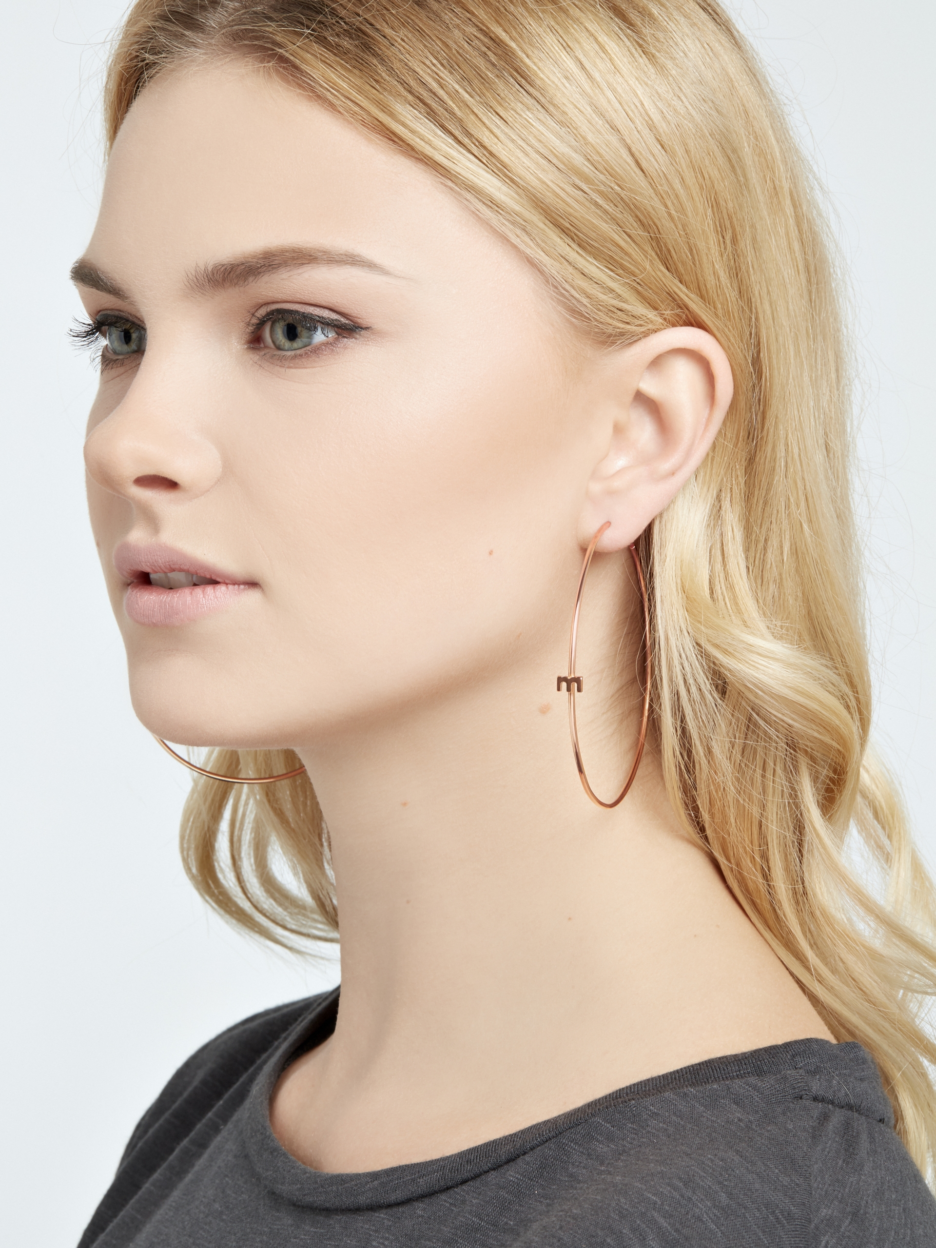 kolczyki me10 rose gold_2 Kolczyki duże koła różowe złoto minimalistyczna biżuteria moie