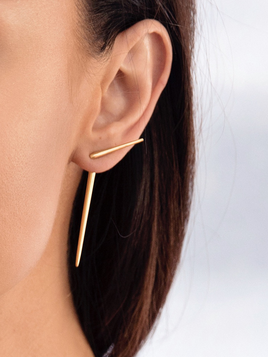 Złote kolczyki ćwieki me20 gold złoto minimalistyczna bizuteria moie