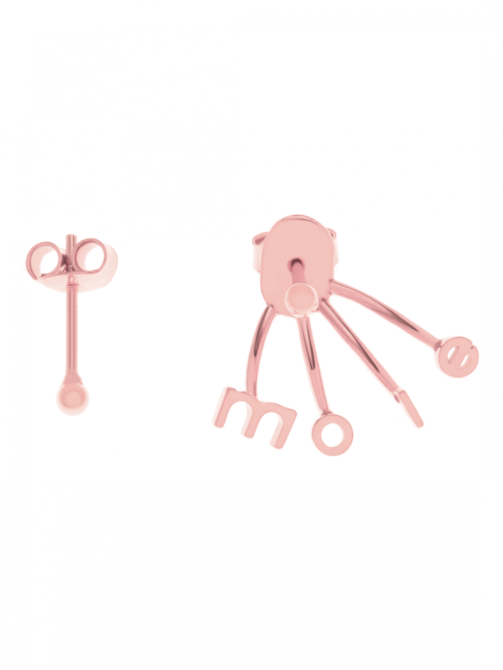 moie Kolczyki z napisem minimalistyczna biżuteria moie