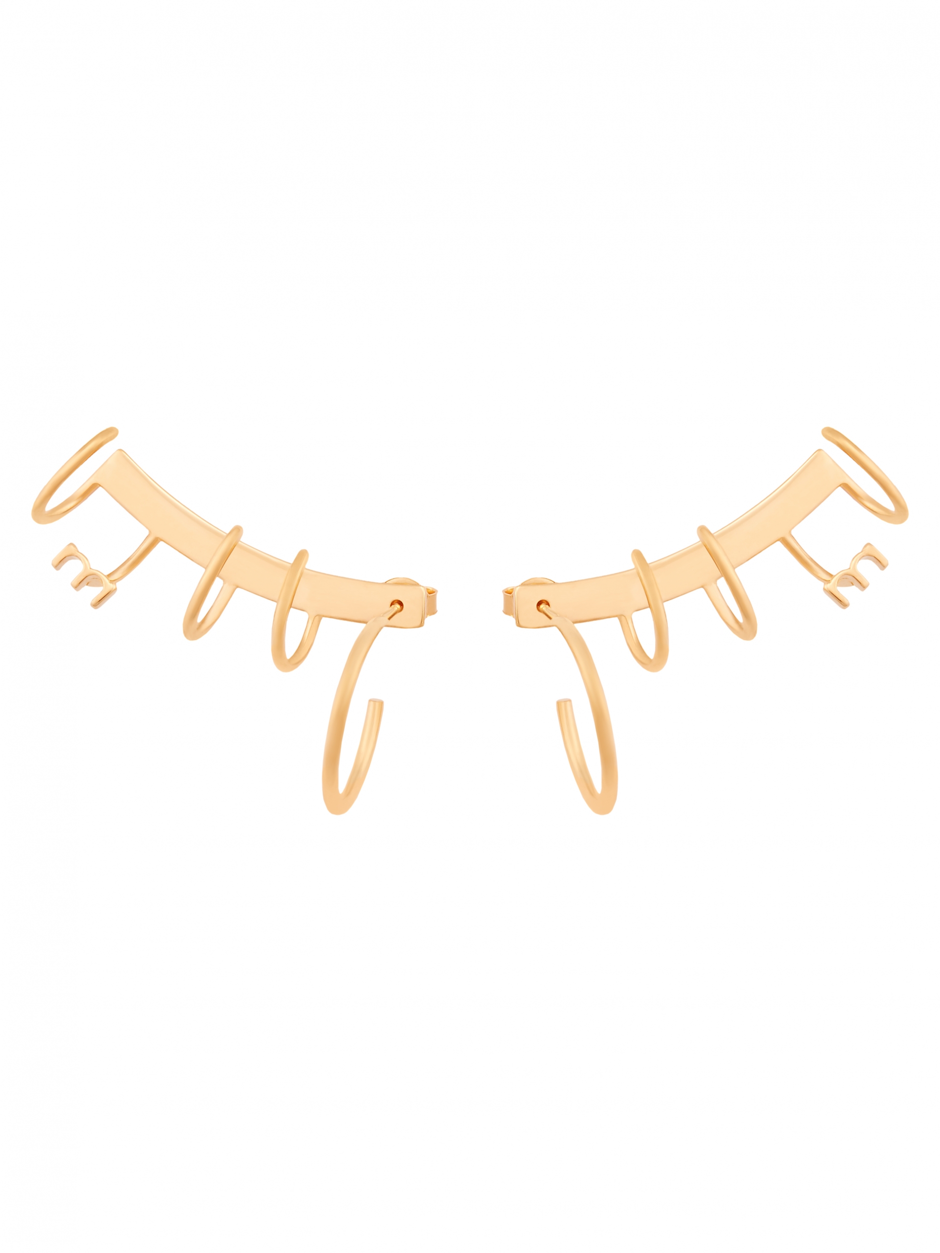 Kolczyki nausznice me3 gold złoto minimalistyczna biżuteria moie