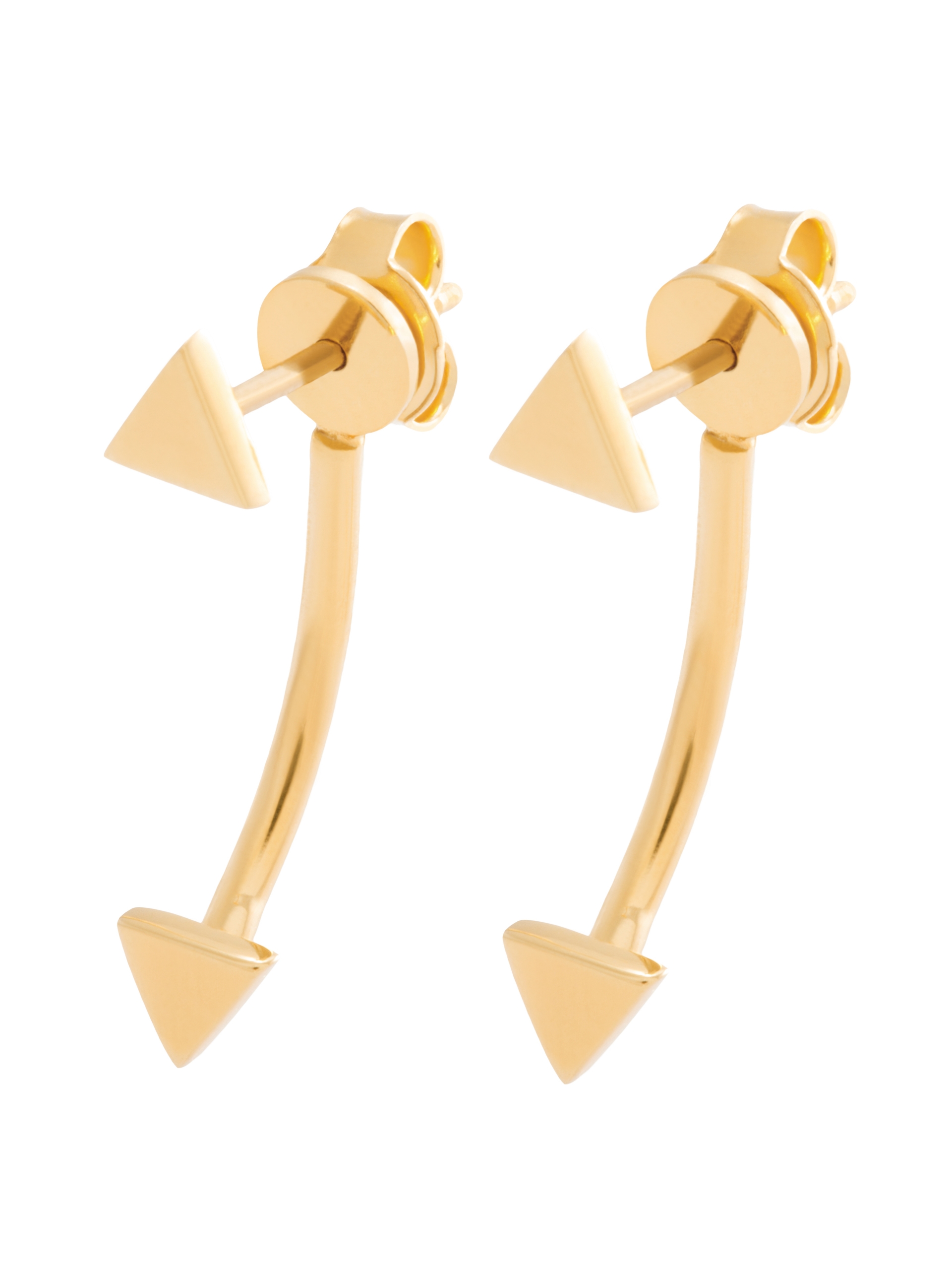 moie moie Złote kolczyki z trójkątami minimalistyczna biżuteria moie