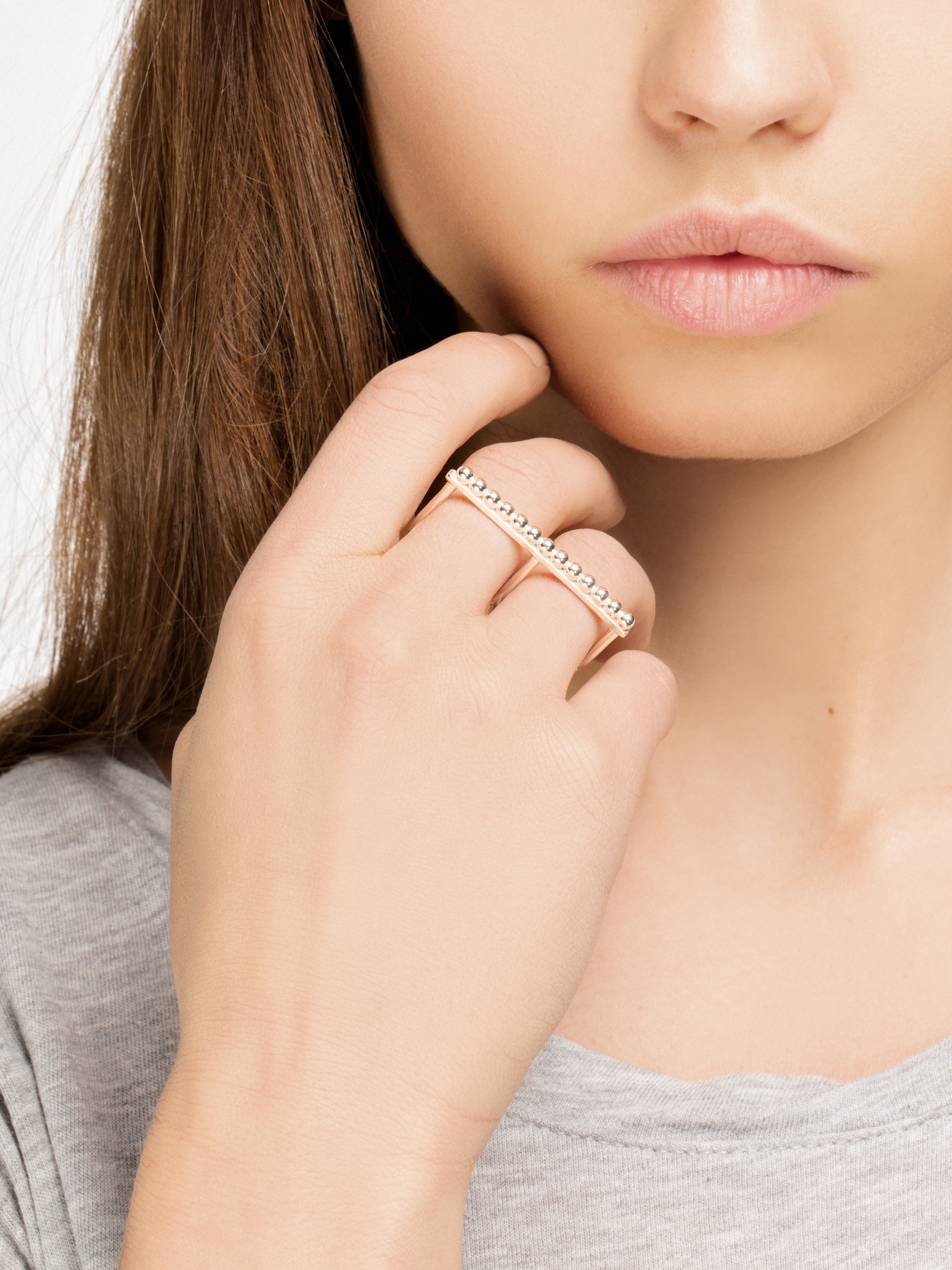 mb3 silver ring_2 moie Srebrny pierścionek podwójny minimalistyczna biżuteria moie