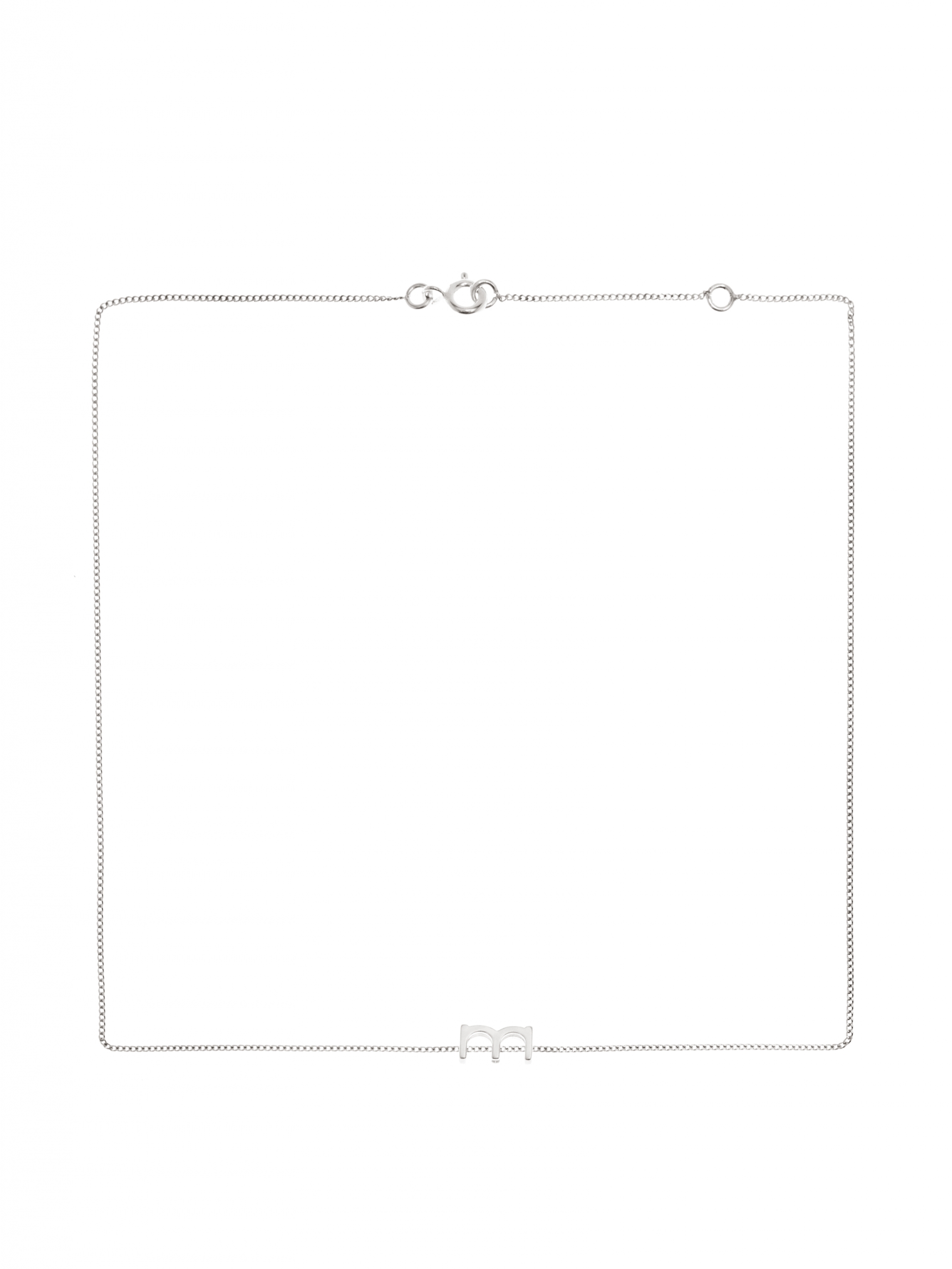 MOIE Srebrny łańcuszek z literką M naszyjnik minimalistyczna biżuteria moie