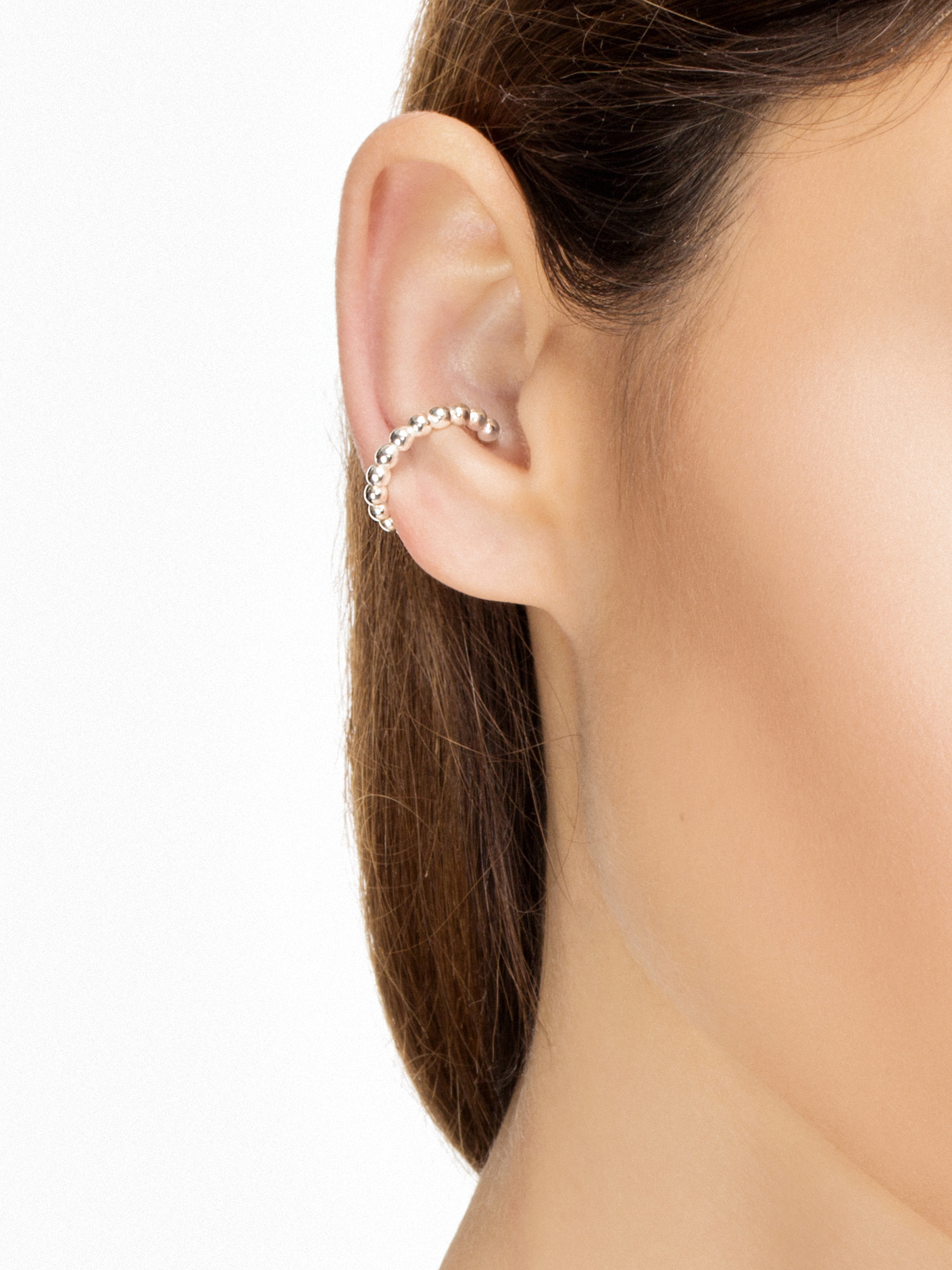 nausznica mb1 silver_3 moie Srebrna nausznica z kuleczkami minimalistyczna biżuteria moie