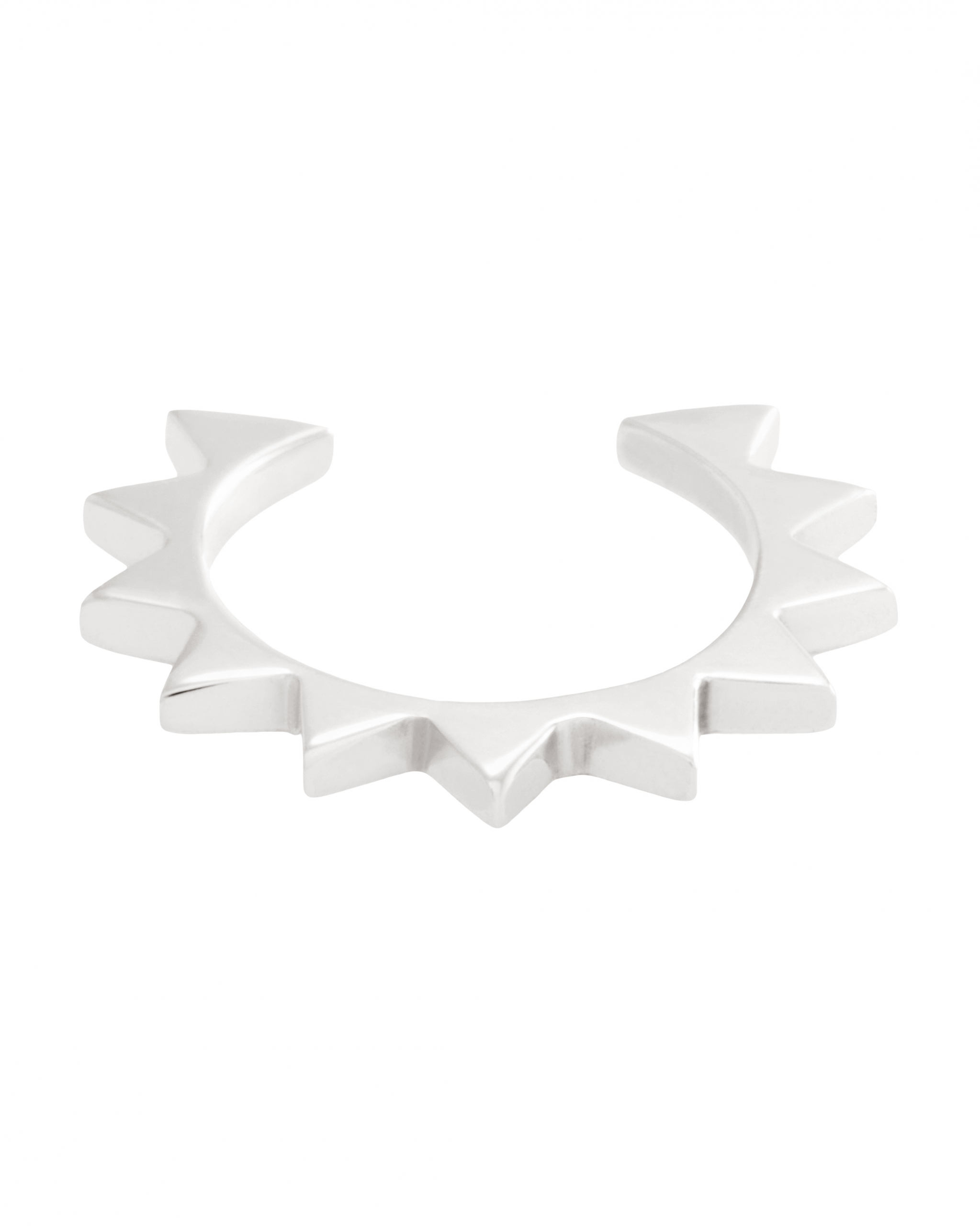 nausznica no2 silver_2 Srebrna nausznica z trójkącikami minimalistyczna biżuteria moie