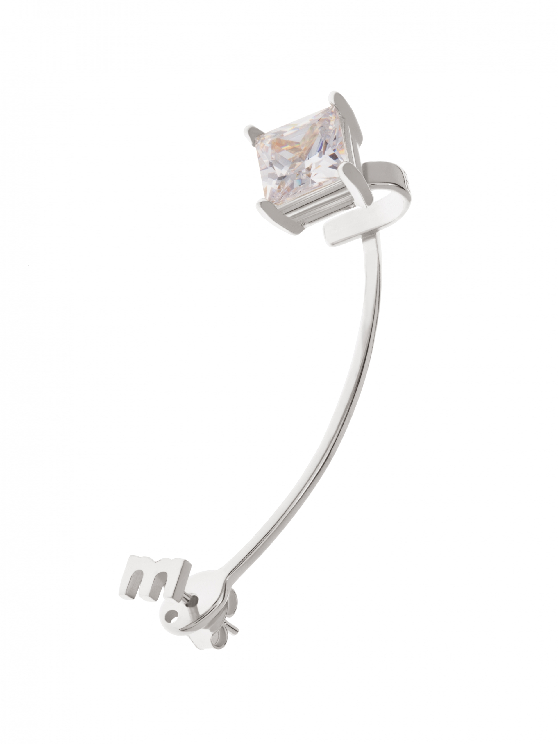 moie Srebrna nausznica z cyrkonią minimalistyczna biżuteria moie