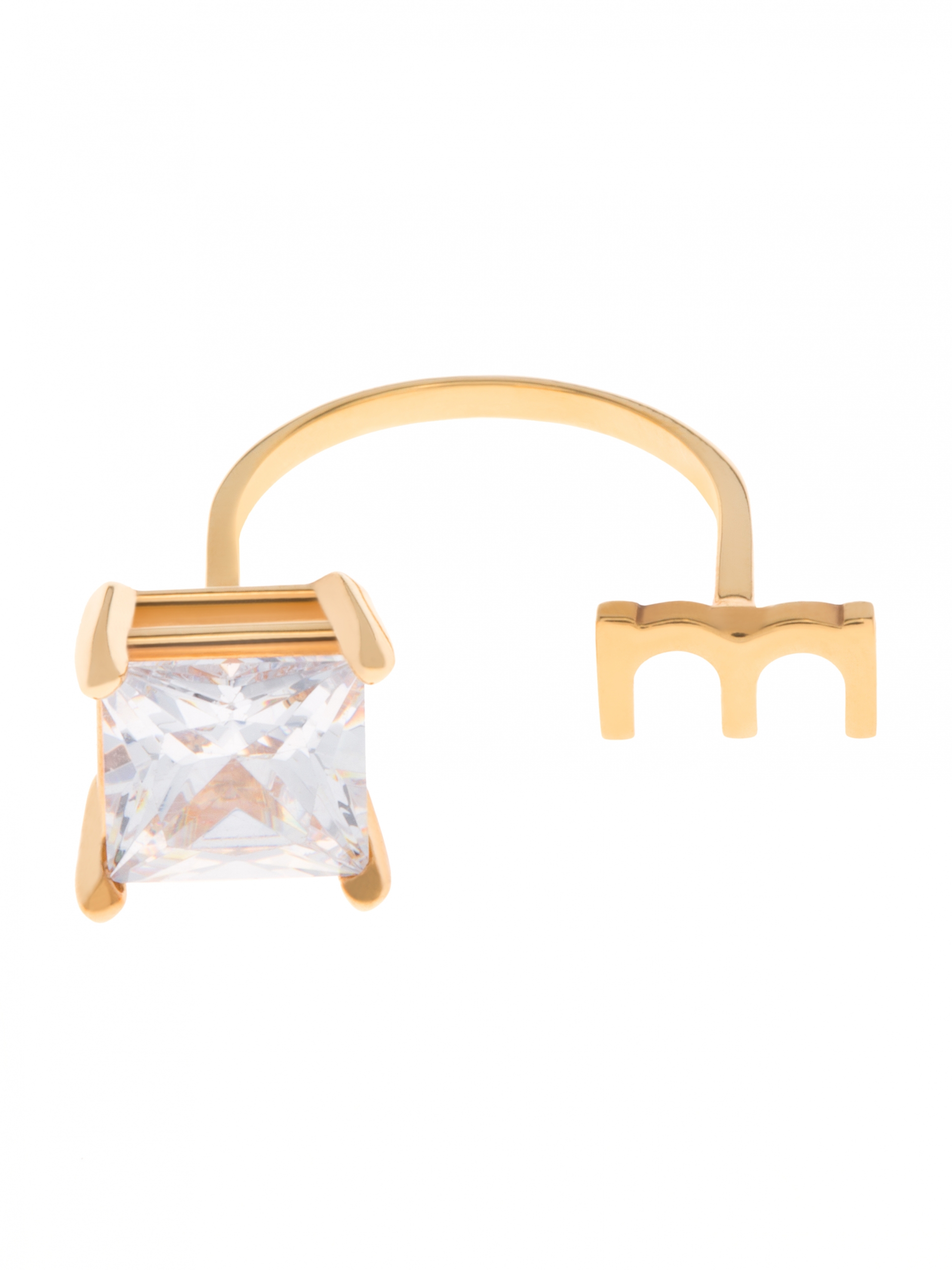 moie Złoty pierścionek z cyrkonią minimalistyczna biżuteria moie