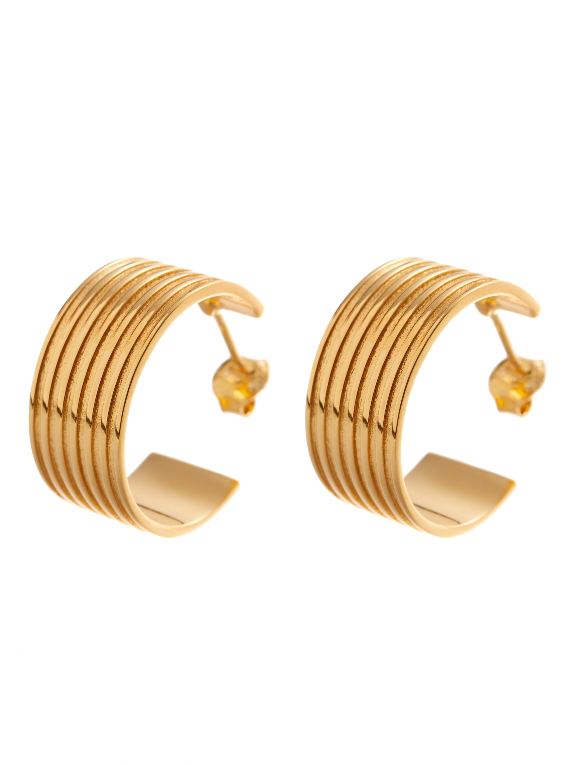 kolczyki szerokie kółka re10 złoto minimalistyczna biżuteria moie