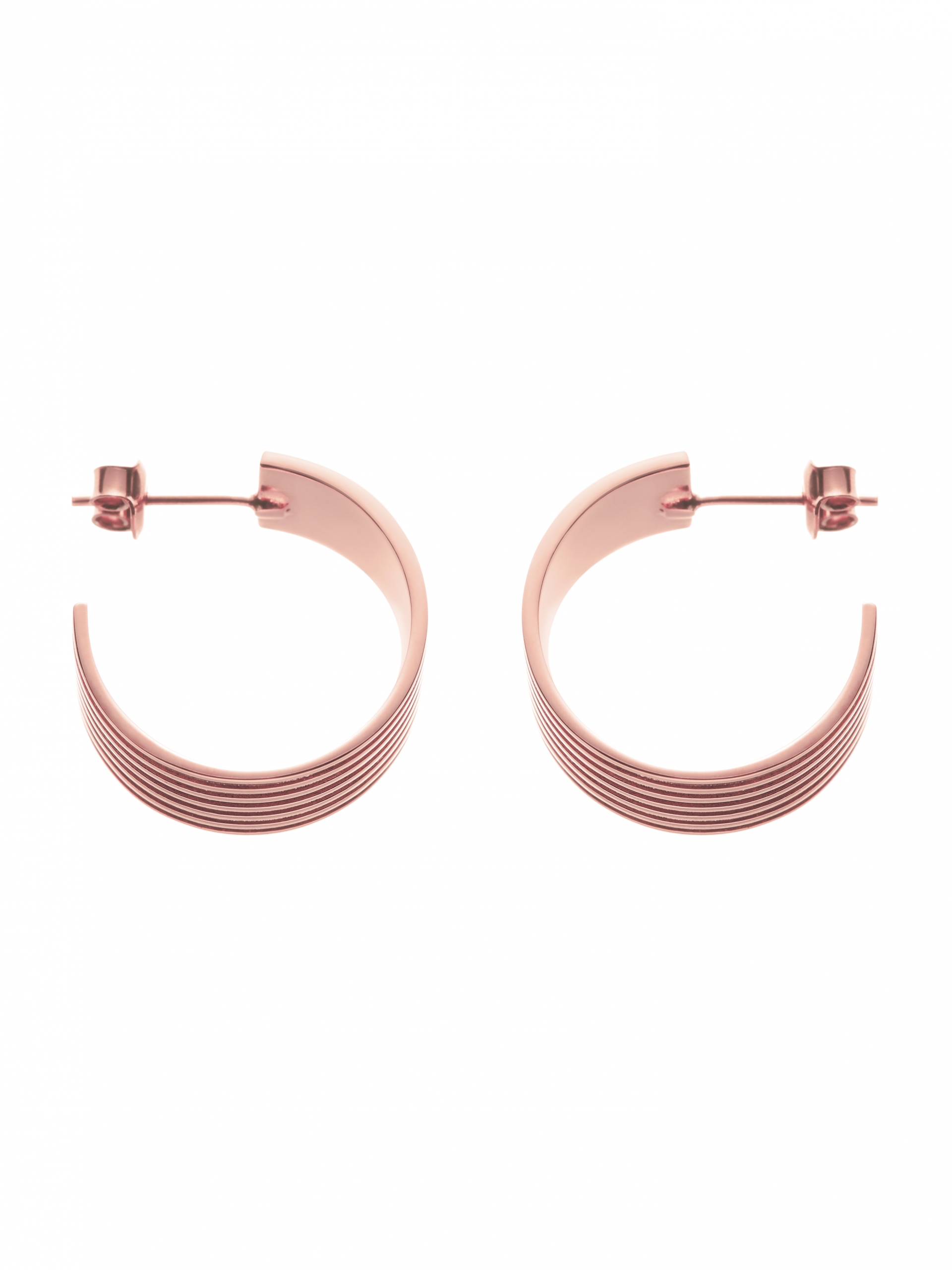 kolczyki re10 rose gold kolczyki kółka szerokie re10 różowe złoto minimalistyczna biżuteria moie