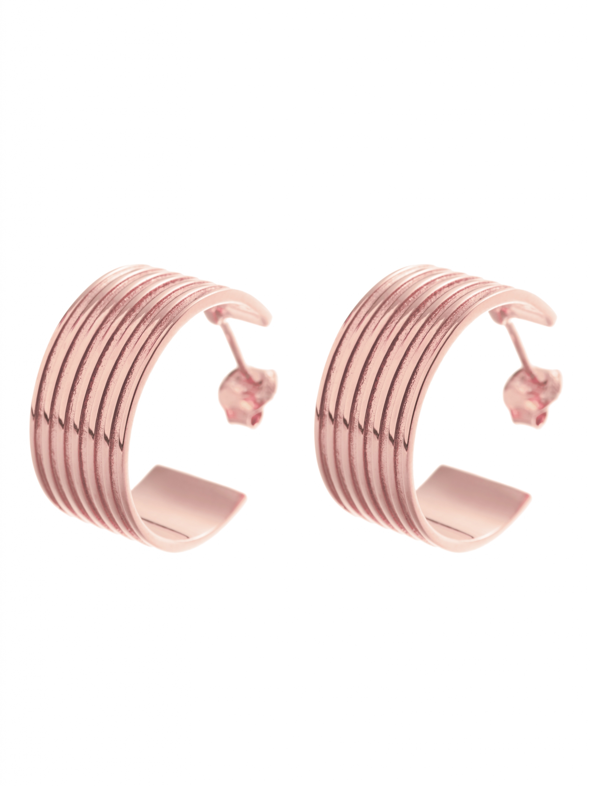 kolczyki kółka szerokie re10 różowe złoto minimalistyczna biżuteria moie