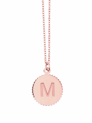 naszyjnik z literką re1 różowe złoto minimalistyczna biżuteria moie