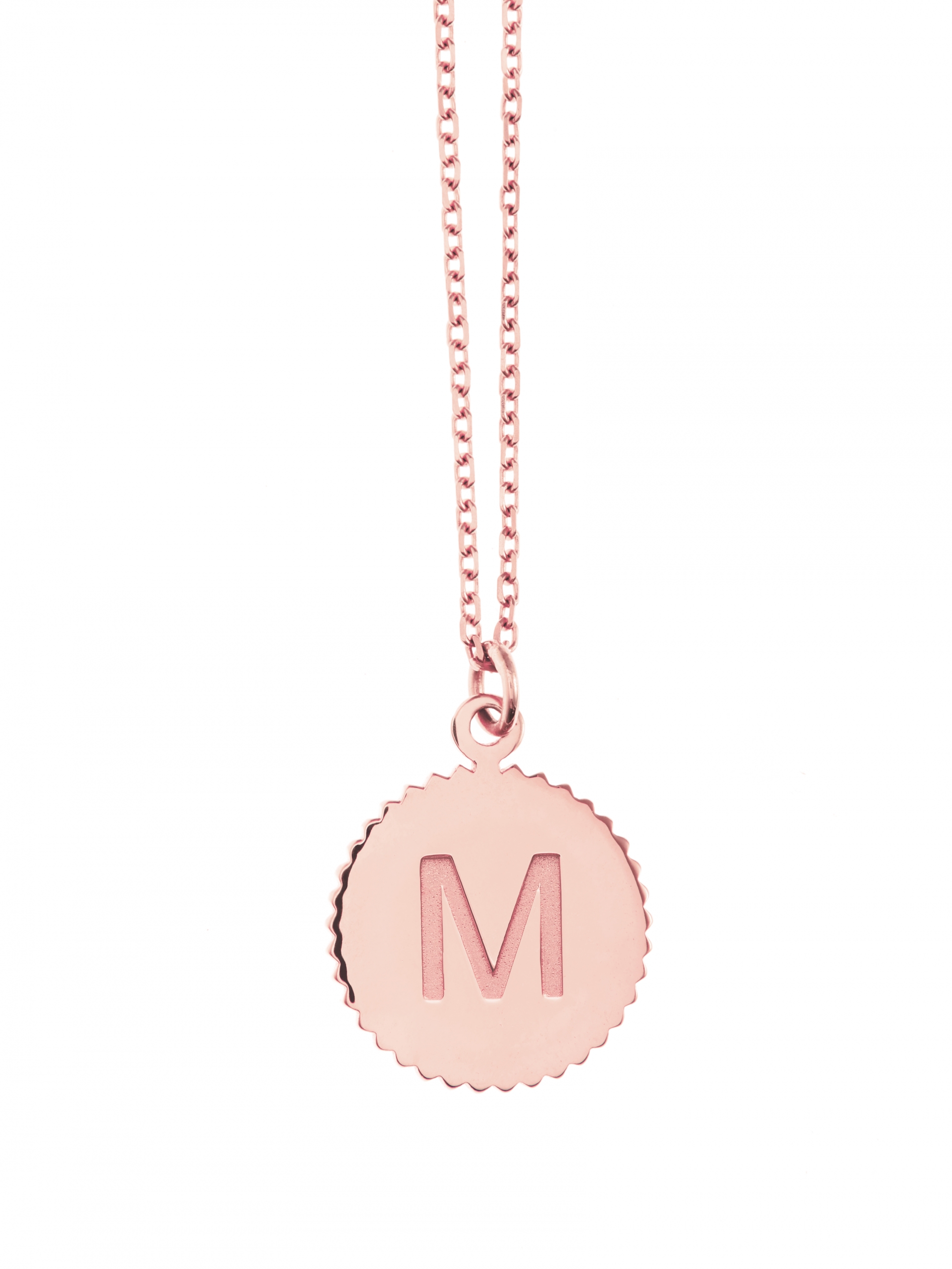 naszyjnik z literką re1 różowe złoto minimalistyczna biżuteria moie