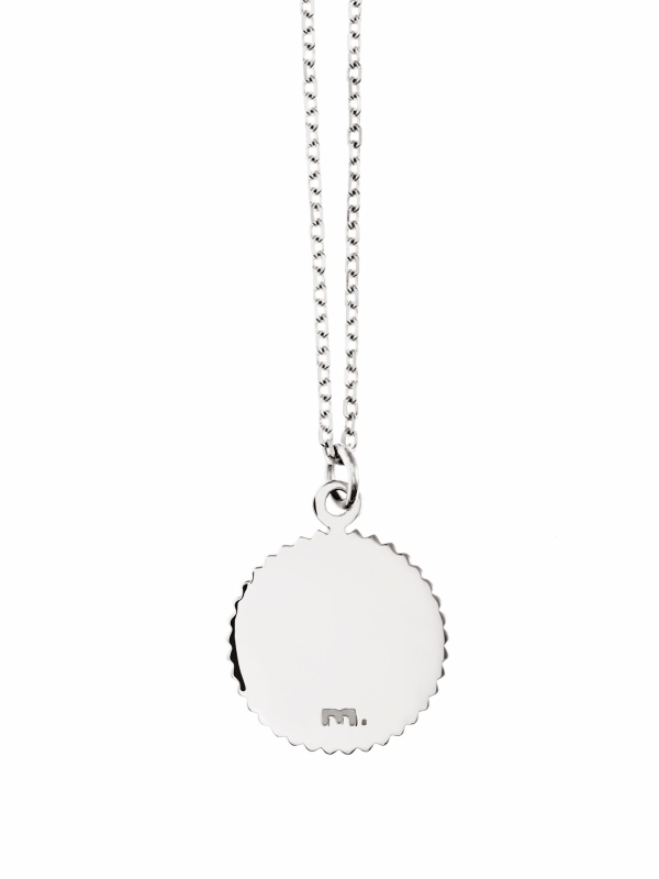 Naszyjnik medalik z literką re1 silver srebro minimalistyczna biżuteria moie